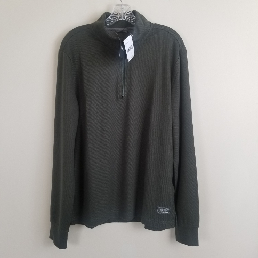 Eddie Bauer Brushed Fleece Lounge Shirt Zip Neck Long Sleeve Medium NWT
